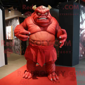 Maskotdraktfigurat Red Ogre...