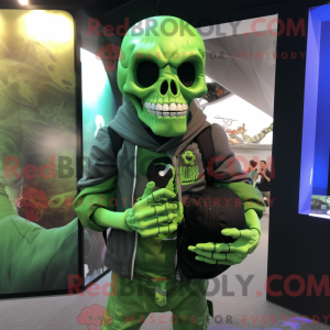 Máscara de caveira verde...