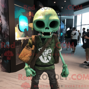 Grønn skull maskot...