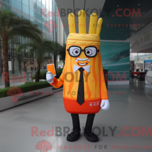 Orange pommes frites maskot...