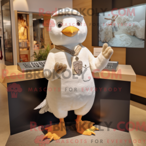 Beige Dove-maskotdraktfigur...