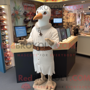 Beige Dove mascottekostuum...