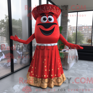 Red Pizza-mascottekostuum...