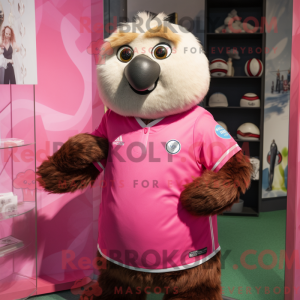 Pink Sloth mascot costume...
