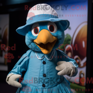 Cyan Truthahn Maskottchen...