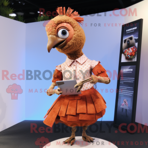 Tan Pheasant maskot kostume...