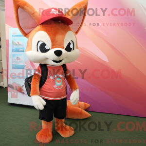 Peach Fox-maskot draktfigur...