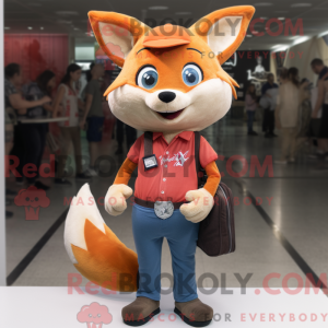 Peach Fox-maskotdraktfigure...