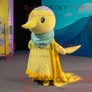 Mascotte de narval jaune...