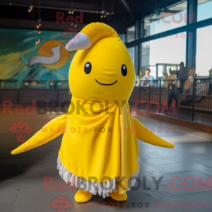 Mascotte de narval jaune...