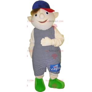 Mascot little boy in overalls - Redbrokoly.com