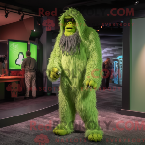 Lime Green Sasquatch mascot...