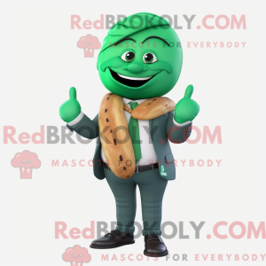 Grøn Croissant maskot...