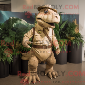 Tan Iguanodon mascot...