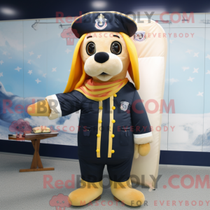 Navy Hot Dog maskot kostume...