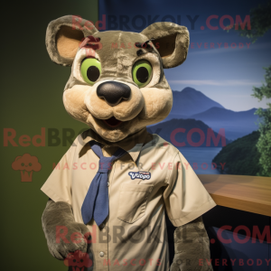 Olive Puma-mascottekostuum...
