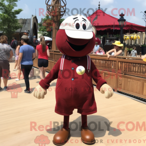 Maroon Petanque Ball mascot...