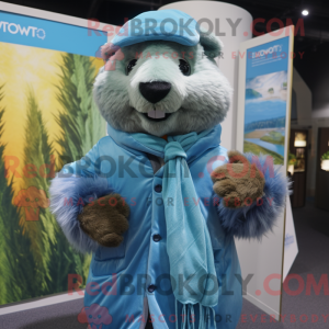 Sky Blue Marmot mascotte...