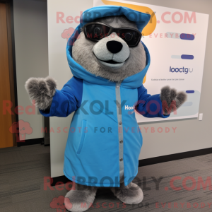 Sky Blue Marmot mascotte...