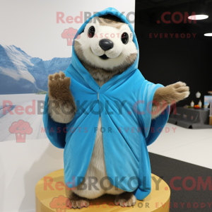 Sky Blue Marmot mascotte...
