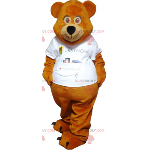 Little bear mascot with his white t-shirt - Redbrokoly.com