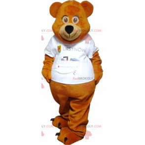 Mascotte petit ours avec son teeshirt blanc - Redbrokoly.com