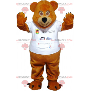 Little bear mascot with his white t-shirt - Redbrokoly.com