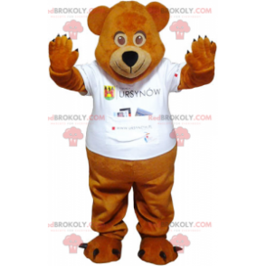 Ursinho mascote com sua camiseta branca - Redbrokoly.com