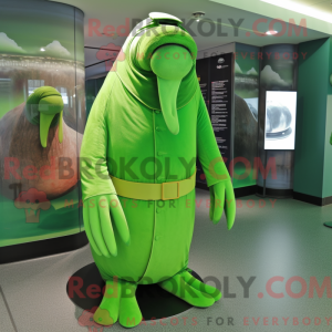 Lime Green Walrus mascotte...