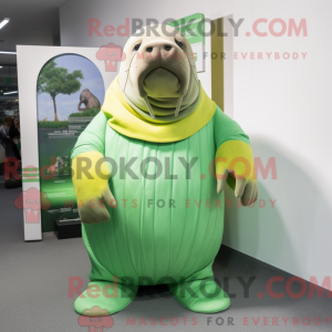 Lime Green Walrus mascot...