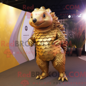 Guld Pangolin maskot...