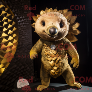 Guld Pangolin maskot...