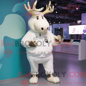 White Moose mascottekostuum...