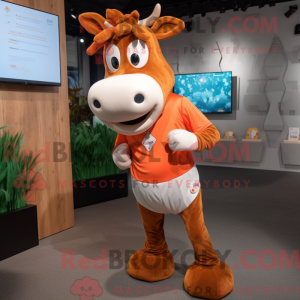 Rust Guernsey Cow maskot...