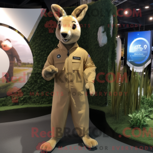 Beige kænguru maskot...