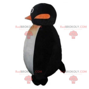 Liten pingvinmaskot som ler - Redbrokoly.com