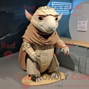 Beige Armadillo mascot...