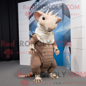 Beige Armadillo mascot...