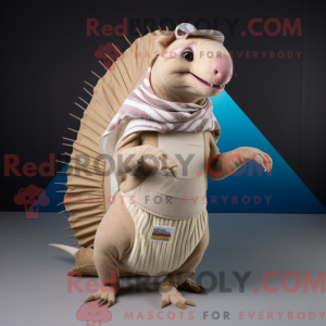 Beige Armadillo mascot...