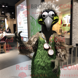 Olive Emu maskotdraktfigure...