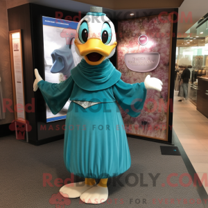 Teal Champagne mascot...