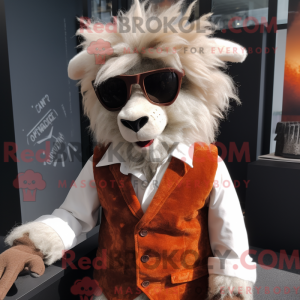 Rust Angora Goat mascot...