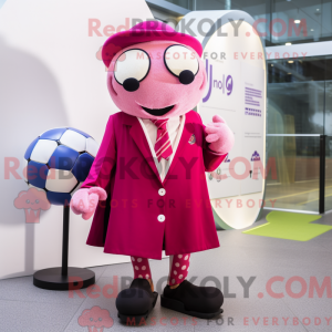 Magenta Soccer Ball mascot...