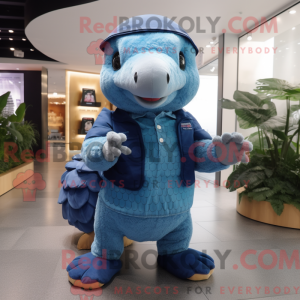 Mascotte de Pangolin bleu...