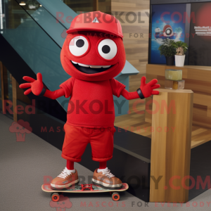 Rød skateboard maskot...