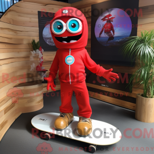 Rød skateboard maskot...