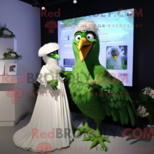 Green Crow mascot costume...
