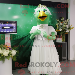 Green Crow mascot costume...