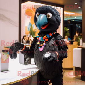Mascotte de perroquet noir...