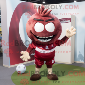 Maroon Rugby Ball maskot...